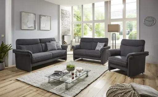 Sofa - 2-Sitzer, Stoff, Anthrazit