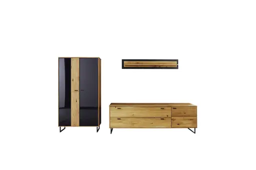 Wohnwand - Wildeiche teilmassiv