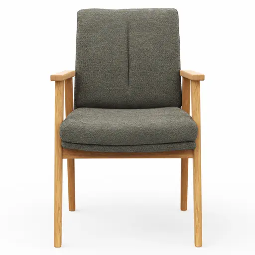 Armlehnstuhl Flore 2 - Stoff, Graugrün