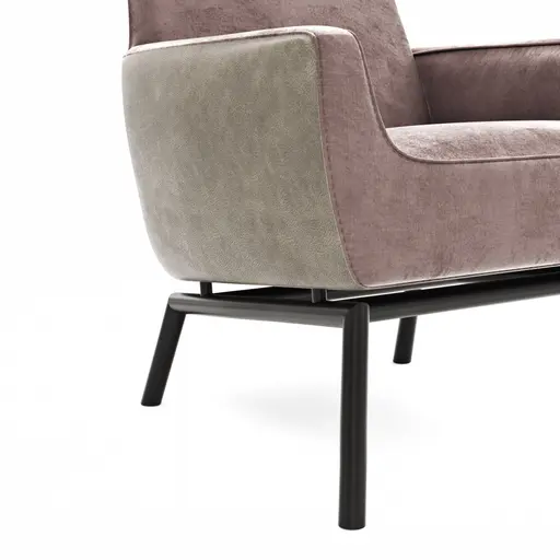 Sessel Matina - Größe M, Leder&Stoff, Dunkelbraun, Mauve