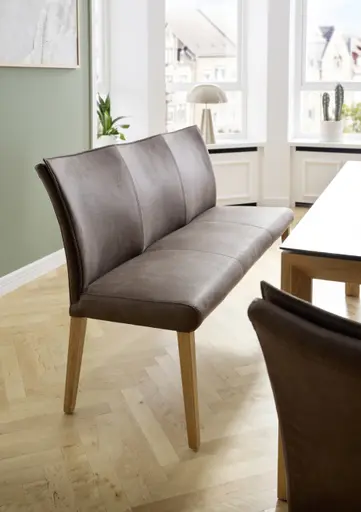 Polsterbank Florea - Breite ca. 155 cm, Stoff, Dunkelbraun