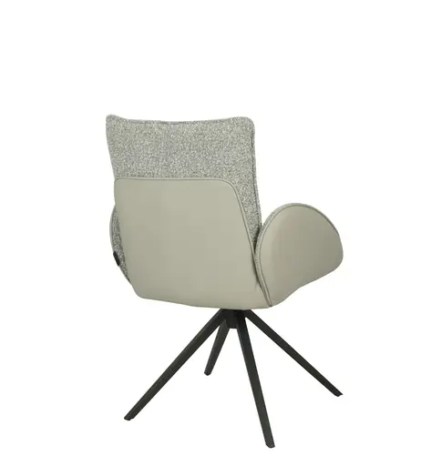 Armlehnstuhl MAURA - drehbar, Stoff, Silberfarben, Latte Macchiato