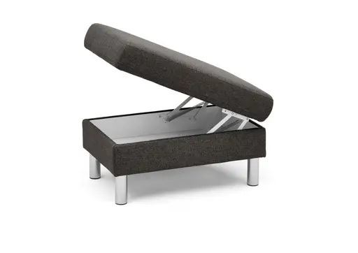 Hocker COOL - BL. ca. 70x70, mit Stauraum, Stoff, Mocca