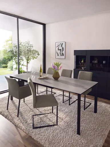 Esstisch Cambre - LB ca. 160x90 cm, Keramik, Grau