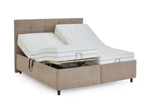 Polsterbett - Liegefläche ca. 180x200 cm, Lattenrahmen motorisch, Stoff, Rose