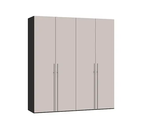 Drehtürenschrank JOIN IT- B ca. 202 cm., Schwarz, Glas, Rose