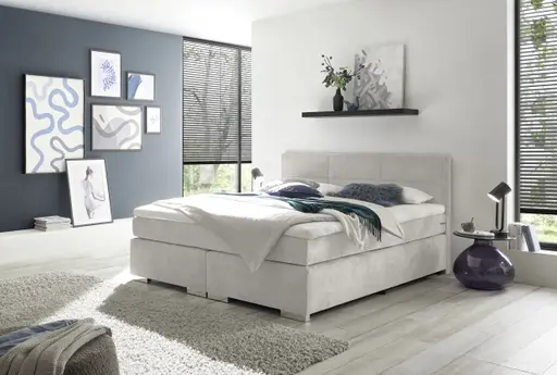 Boxspringbett SIRKO- Liegefläche ca. 180x200 cm, Stoff, Taupe