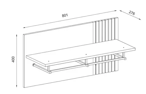 Garderobenpaneel - B ca. 80 cm, Anthrazit, Eiche Coast Evoke Nachbildung