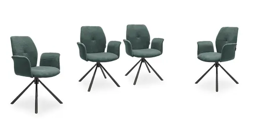 Armlehnstuhl MANOA - drehbar, Stoff, Petrol