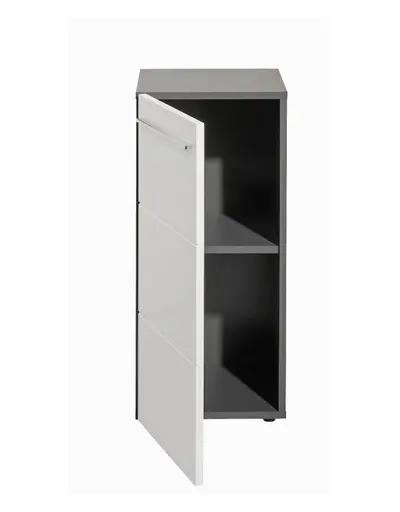 Kommode- Anthrazit, Weiß, Hochglanz