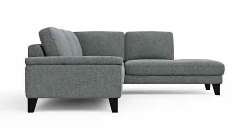 Ecksofa Oviedo - 2,5-Sitzer mit Ecke rechts, Stoff, Grau