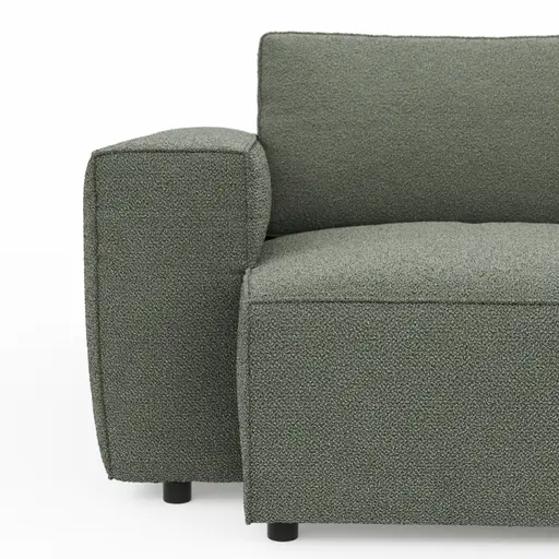 Bigsofa Lilaia - 3-Sitzer Tief, Stoff, Olivgrün