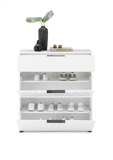 Schuhschrank - B ca. 90 cm, Weiß