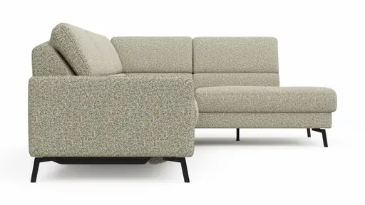 Ecksofa Valera - 3-Sitzer mit Ecke rechts inkl. Rückenlehne verstellbar und Relaxfunktion motorisch, Stoff, Limone