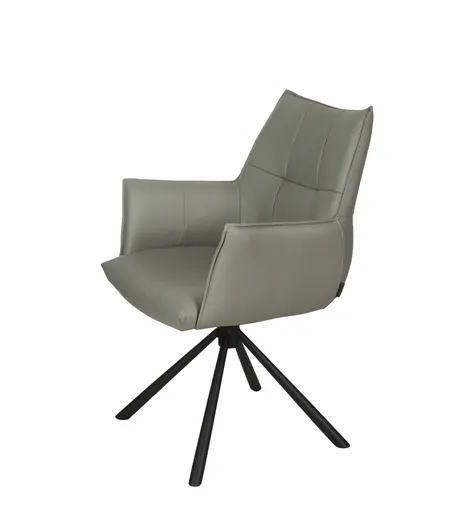 Armlehnstuhl MAKANA - drehbar, Stoff, Hellgrau