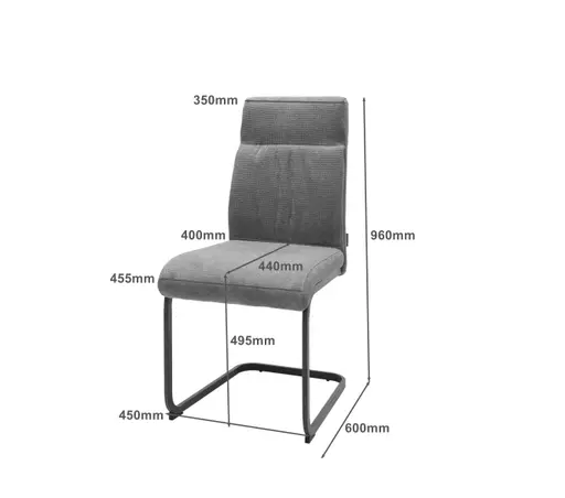 Freischwinger MAIDA - Stoff, Silberfarben
