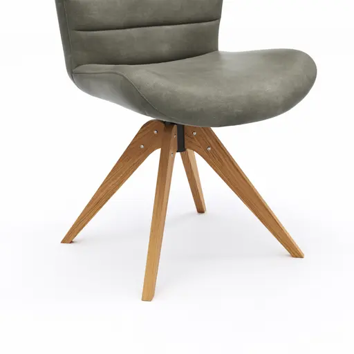 Stuhl Dalyan - drehbar, Stoff, Grau