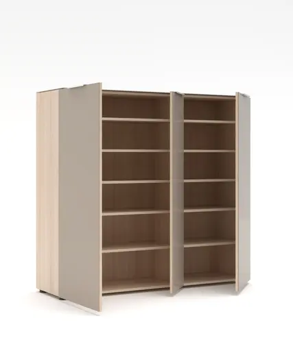 Schuhschrank - B ca. 136 cm, Riva Eiche Nachbildung, Kaschmir