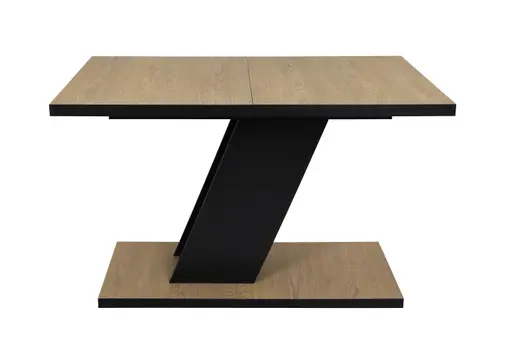 Esstisch - ausziehbar, LB ca. 120x80 cm, Cremona Eiche Nachbildung, Schwarz