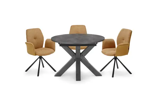 Armlehnstuhl MANOA - drehbar, Stoff, Senfgelb