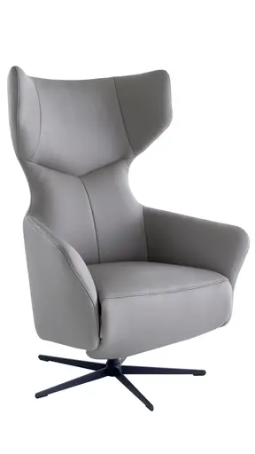 Sessel Noto Relax II - Rückenlehne und Fußteil verstellbar (motorisch), Leder, Grau