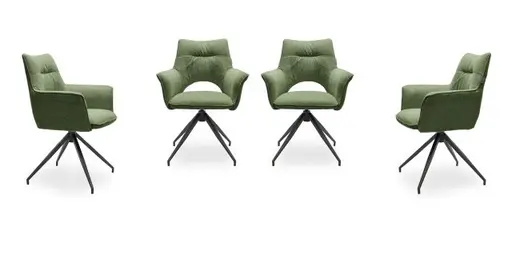 Armlehnstuhl MALEEN - drehbar, Stoff, Grün