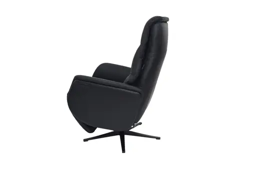 TV-Sessel MAREK - drehbar, Relaxfunktion, Kopfteilverstellung, Leder, Schwarz