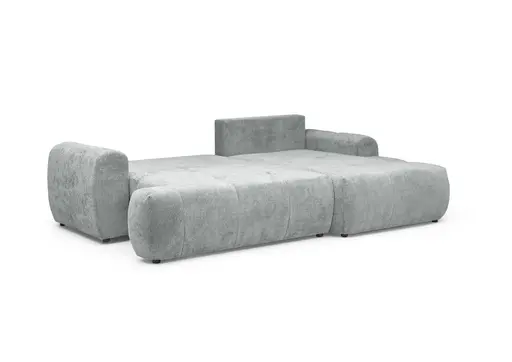 Ecksofa - 2-Sitzer mit Longchair rechts, Stoff, Aqua