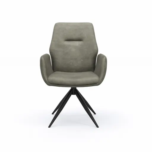 Armlehnstuhl Dalyan - drehbar, Stoff, Grau