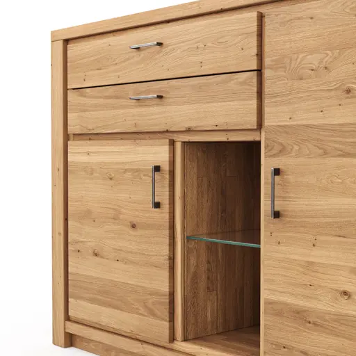 Highboard Farmingdale - Eiche massiv, natur geölt