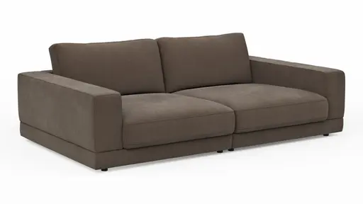 Megasofa Juni Lounge - B ca. 252 cm, Stoff, Mocca