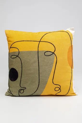 Deko-Kissen, LB ca. 50x50 cm, Gelb, Beige