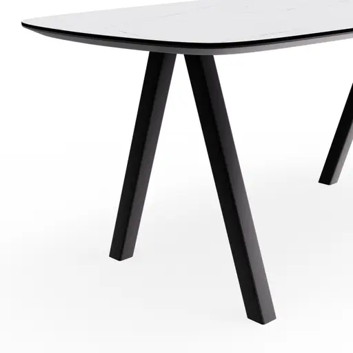 Esstisch Jari - LB ca. 180x95 cm, Keramik, Weiß