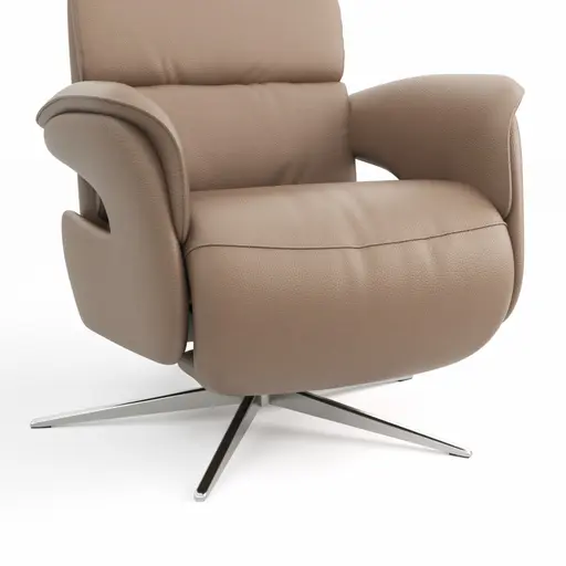 Relaxsessel Amila - Größe M, inkl. Relaxfunktion und Kopfteilverstellung, Leder, Rauchbraun