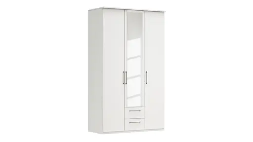 Drehtürenschrank Viana - B. ca. 136 cm, Lack, Weiß