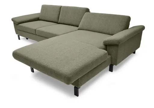 Ecksofa CALM MOVE - Ecke rechts inkl. Schlaffunktion, Microfaser, Grün