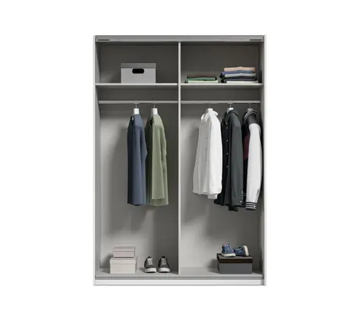 Schwebetürenschrank RUBITO- B ca. 136 cm, Weiß