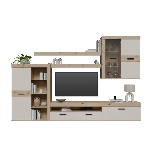 Anbauwand FRANA- Eiche Dekor, Sand