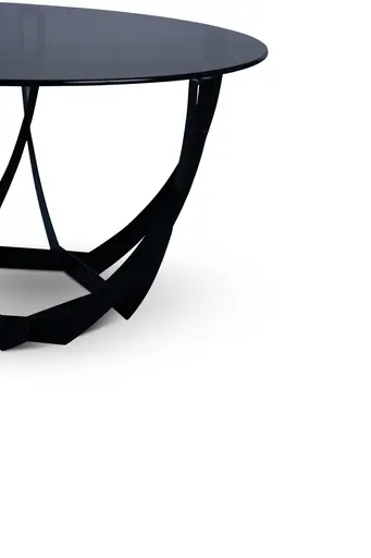 Couchtisch - Ø/H ca. 80x40 cm, Grau, Schwarz