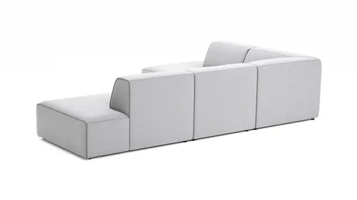 Ecksofa Elementos - Ecke links mit 1-Sitzer und Abschlusselement, Stoff, Hellgrau