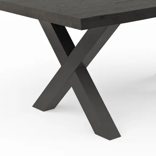 Esstisch Clifton - LB ca. 200x100 cm, Zerreiche massiv, Smoke