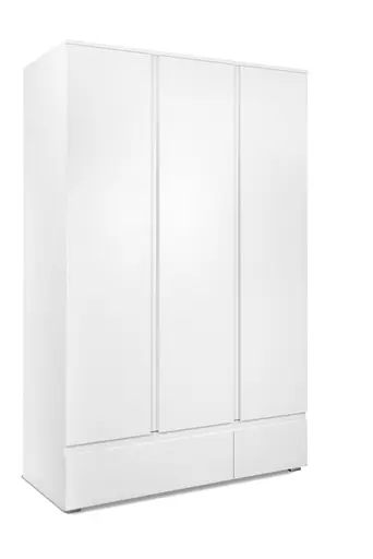 Kleiderschrank- 3-türig, Weiß, Matt