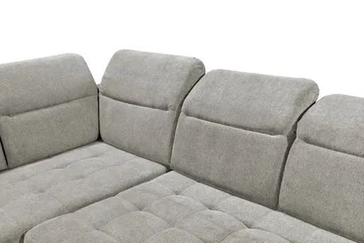 Ecksofa - Ecke links, 2-Sitzer inkl. Funktionen, Stoff, Taupe