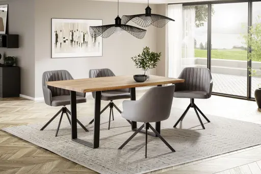 Armlehnstuhl - Stoff, Dunkelgrau