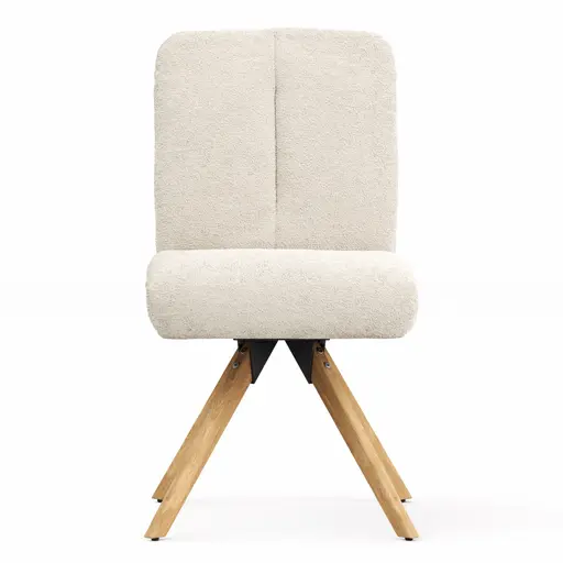 Stuhl Evania - Dreh und Relax-Funktion, niedriger Rücken, Stoff, Creme