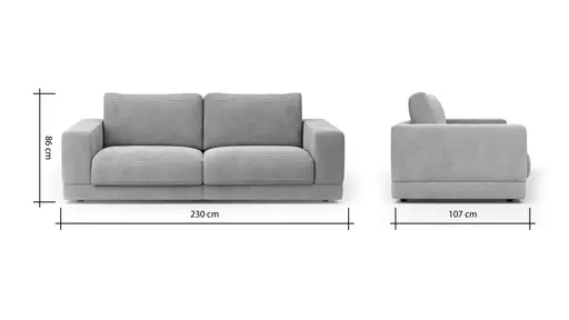 Sofa Juni - 2-Sitzer, Cord, Altrosa