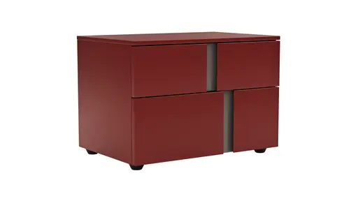 Nachttisch Loretto - Lack matt, Bordeaux