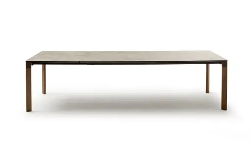 Esstisch 3400 - LB ca. 220x100 cm, ausziehbar, Keramik schwarz, Nussbaum