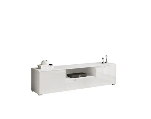 Lowboard - B ca. 165 cm, Weiß, Hochglanz