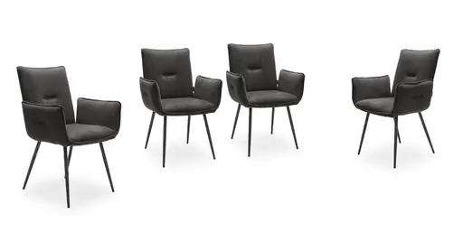 Armlehnstuhl MARCELA - Stoff, Anthrazit